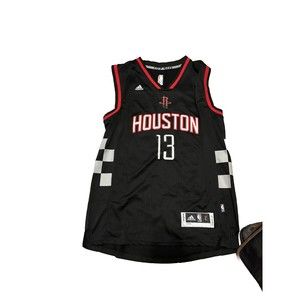 HOUSTON ROCKETS JAMES HARDEN NIKE SWINGMAN MENS 48 JERSEY BLACK RED SIZE L